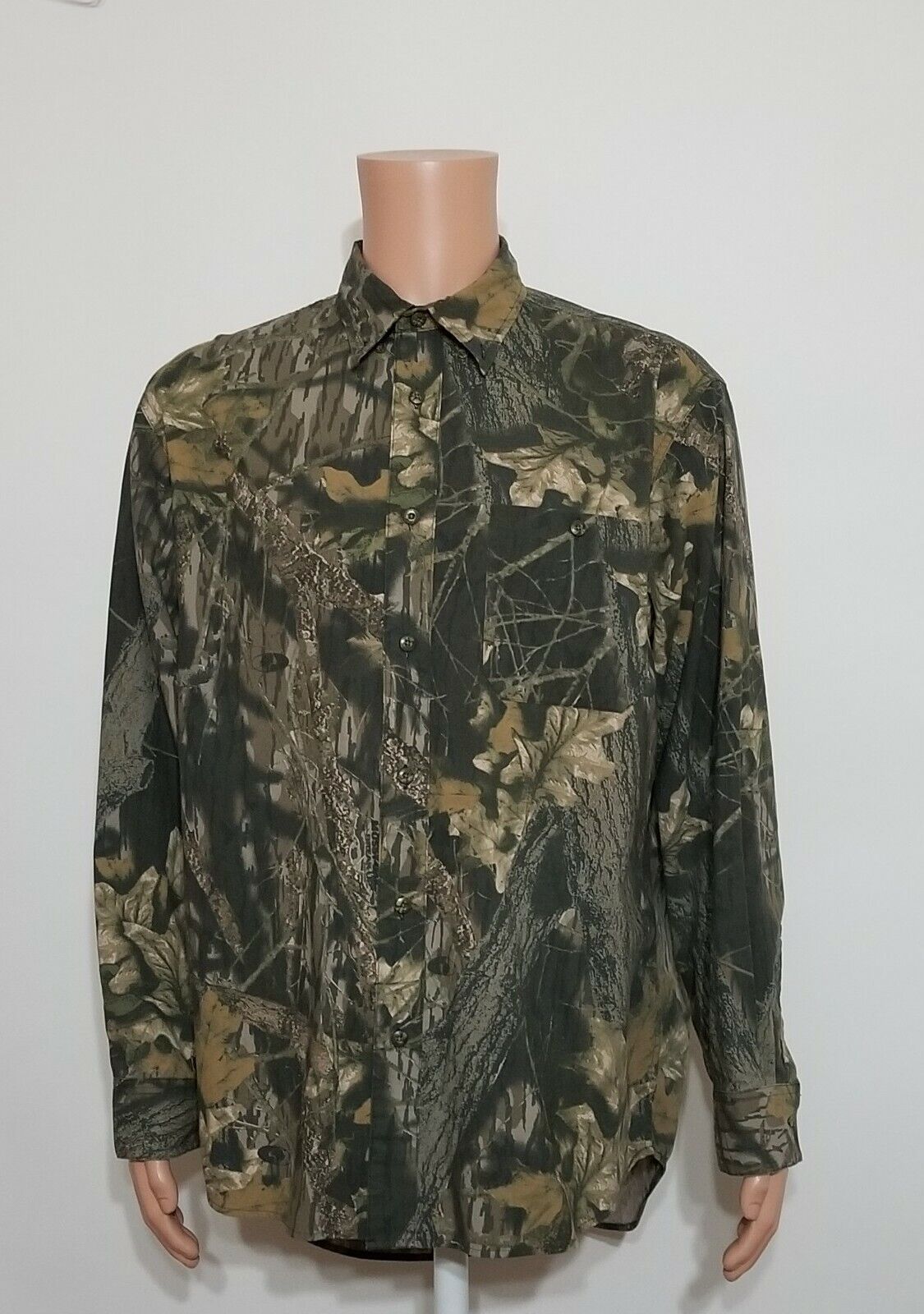 Mossy Oak Camo Classics Long Sleeve Button Shirt Men's Large 0707A Camouflage 