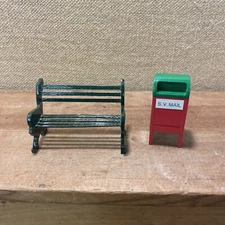 Department 56 Dept  Original Snow Village MAIL BOX And park Bench