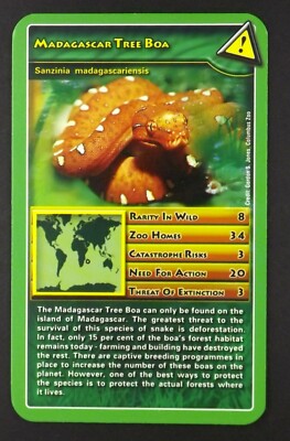 1 x card Wildlife in danger: Madagascar Tree Boa snake   Q50