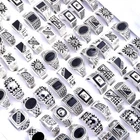 New 20pcs/Lot Mens Rings Silver Gold Plated Black Enamel Rhinestone Punk Jewelry