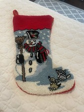 snowman latch hook stocking
