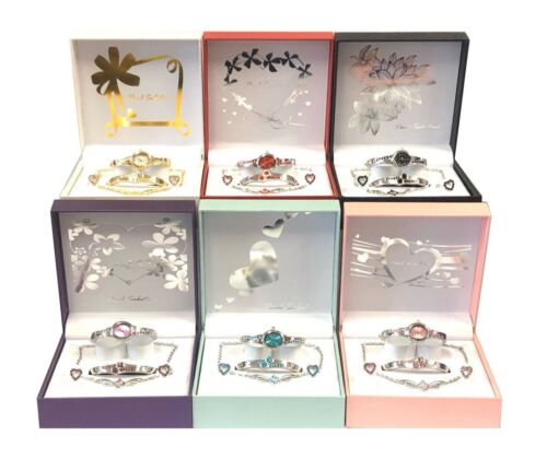 Ladies Gift Set includes Necklace Bracelet Wrist Watch Set For Party - Afbeelding 1 van 15