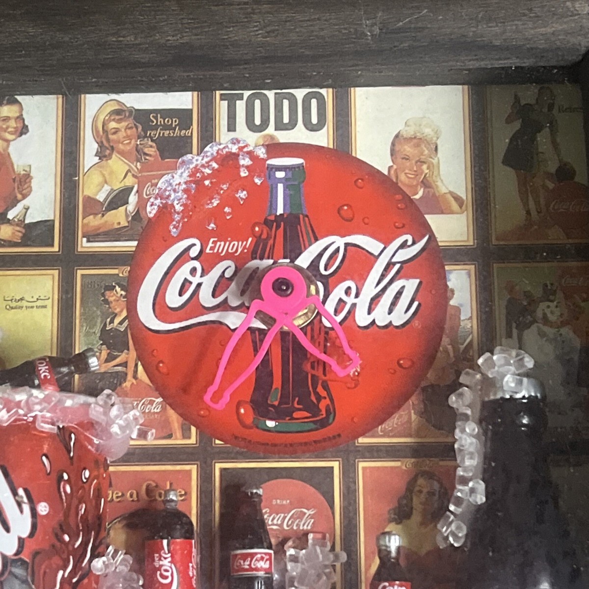 Coke Coca Cola CLOCK in Wooden Frame RARE! Vintage WORKS WELL! | eBay