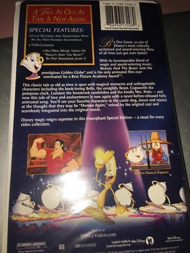 Platinum Edition Beauty and the Beast Vhs 25125-VERY RARE-SHIPS N 24 HOURS - Picture 3 of 3