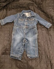 Oshkosh Baby B gosh Denim Long Sleeve Coveralls Size 6m