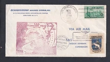 USA 1952 'S.A.S. FIRST EXPLORATORY POLAR FLIGHT’ COVER LOS ANGELES TO COPENHAGEN