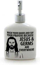Soap Dispenser-Jesus And Germs (12 Oz)
