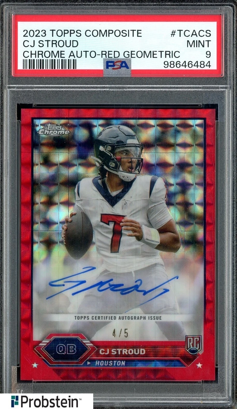 CJ Stroud Topps Composite Topps Chrome Autographs #TCACS Red Geometric