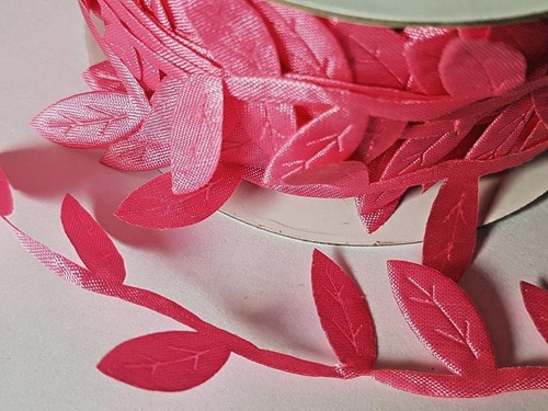 Satin LEAF RIBBON TRIM GARLAND Vintage Decorative Christmas Craft Bridal UK - Picture 19 of 35