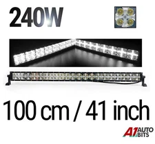 Led Spot Light Bar 41" 240w Aluminum + Cross Drl Park light Dual Function 12-24V