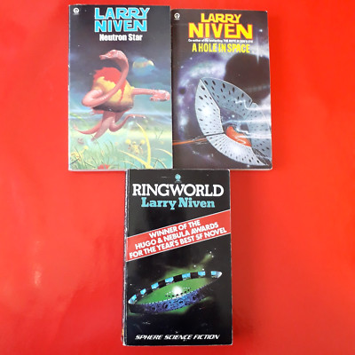LARRY NIVEN SCI-FI BOOK BUNDLE X3 - RINGWORLD - NEUTRON STAR - A HOLE IN SPACE