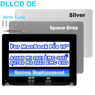 LCD Screen Display Assembly For Apple MacBook Pro 16'' M1 A2485 Space Gray 2021