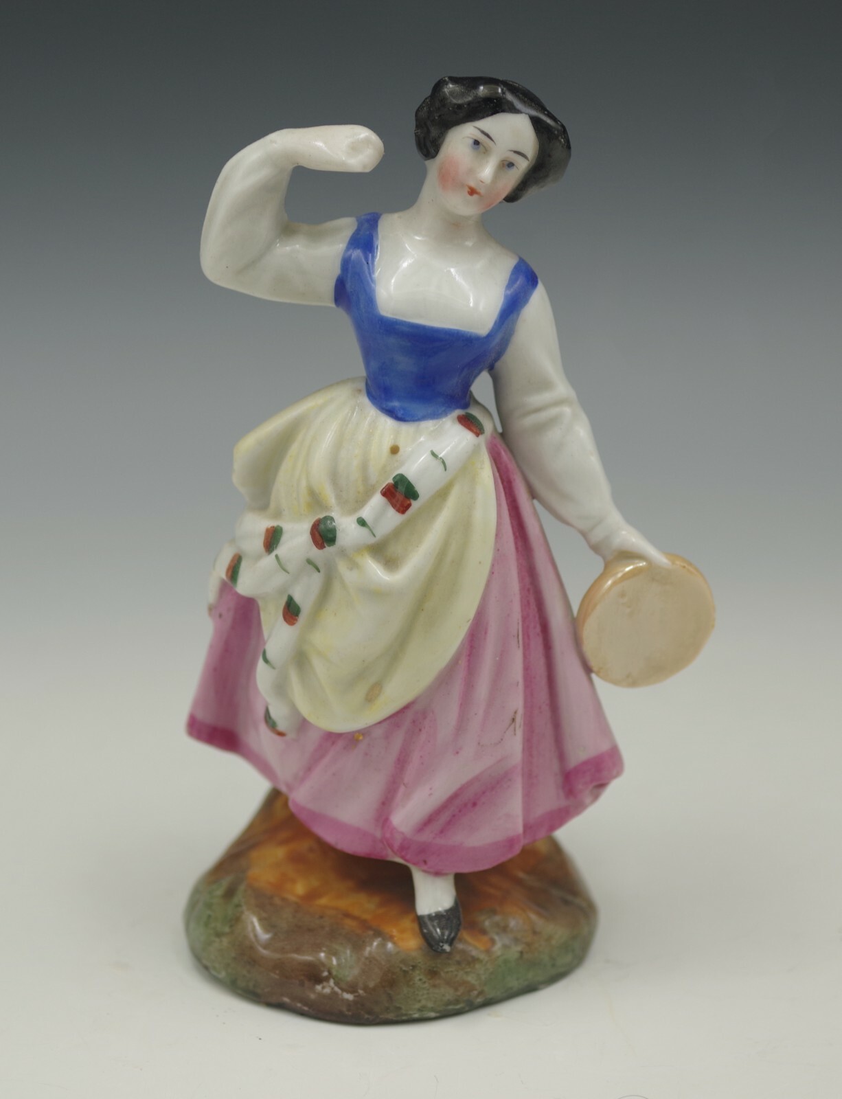 EARLY XIX CENTURY STAFFORDSHIRE FLAMENCO DANCER FIGURINE