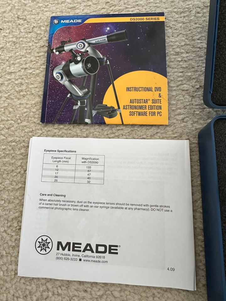 Set of 5 Meade Telescope Eyepiece Set 6 12 17 20 25 mm W/ Case eBay