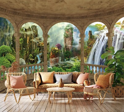 Wall Mural Decal Terrace With Arches. Peel and Stick