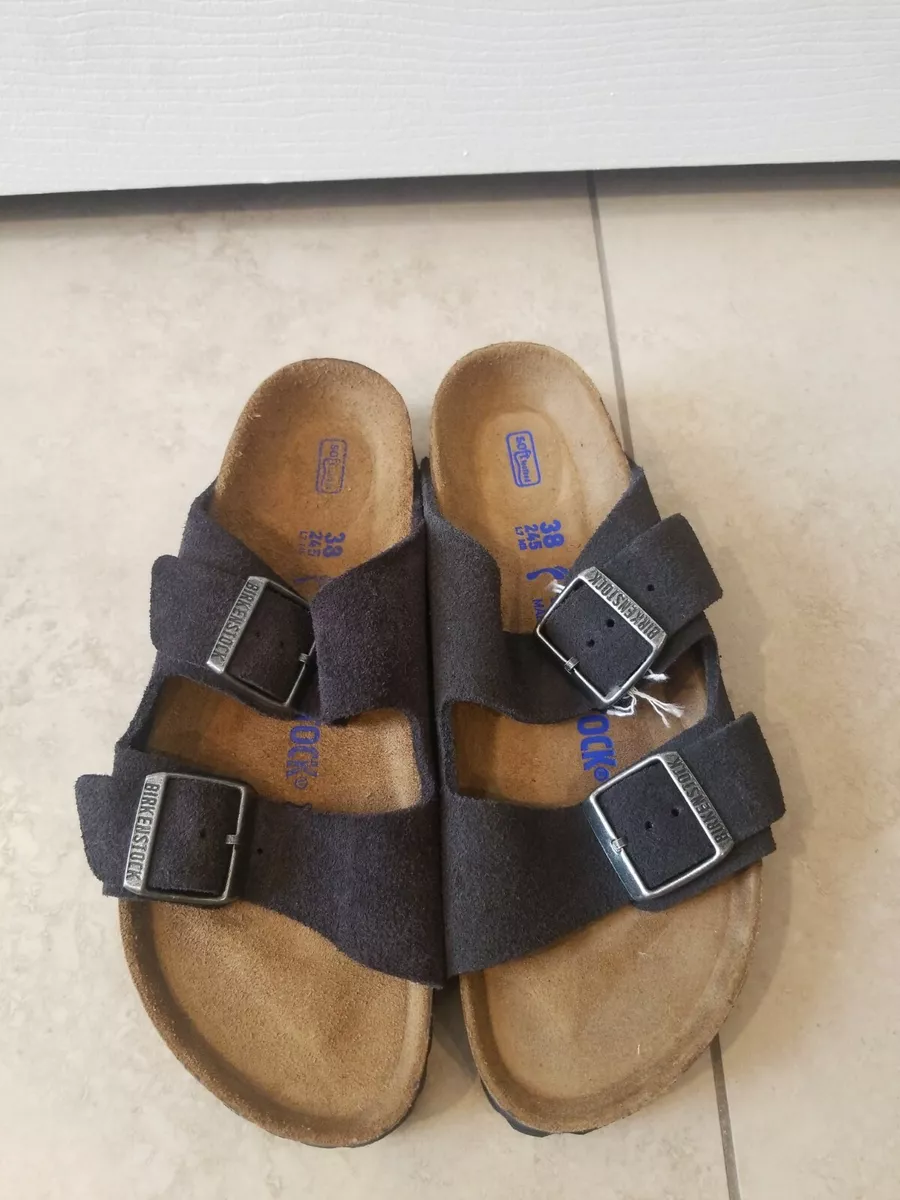 Birkenstock arizona soft footbed velvet sale grey suede