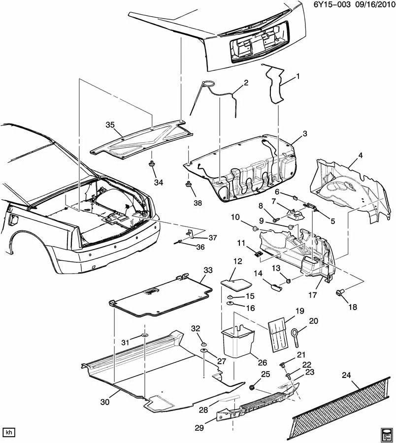 Cadillac XLR 2004-2009 maletero carga red clip tuerca fabricante de equipos originales nuevo 11609338 Foto 3 de 4