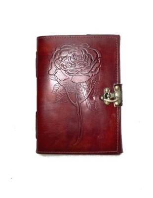 Leder Tage Skizzen Notizbuch Journal Unterwegs Vintage Indien Rose Blume Wiese