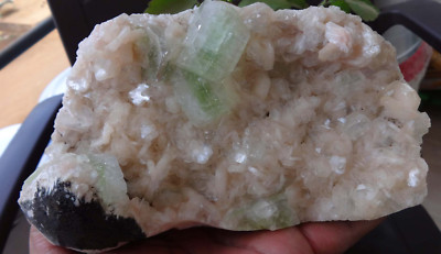 Stilbit auf Grün Apophyllit Rocks, Fossilien & Mineralien Bo = 15