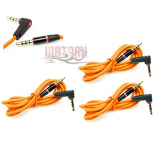3X 3.5MM AUX L MALE AUDIO EXTENSION CABLE CORD ORANGE FOR GALAXY S4 NOTE 3 NEXUS