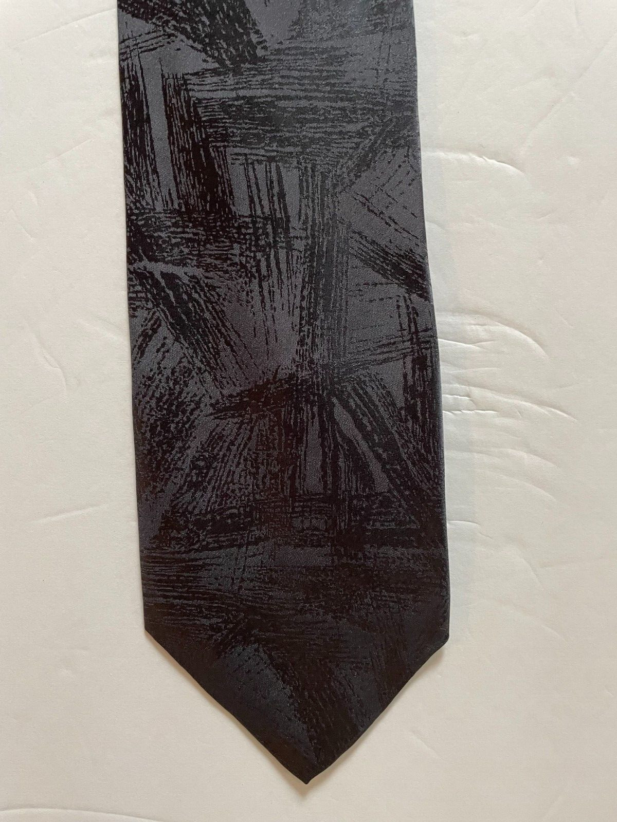 Solid Gray Silk Tie - image 4