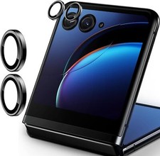For Motorola Razr 2024 Metal Ring Tempered Glass Camera Lens Screen Protector