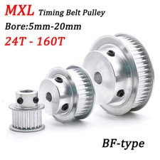 MXL Timing Belt Pulley BF-Type 24T-160T Bore 5-20mm for 6/10mm Wide Timing Belt