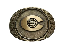 Vintage O.C Tanner Solid Brass Company Belt Buckle 1981 Oval