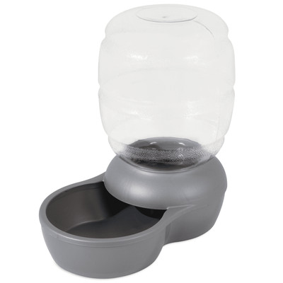 Pet Waterer with Microban for Cats and Dogs, 0.5 Gallon, Gray