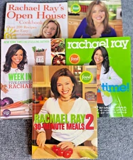 Lot Of 5 Rachael Ray Cookbooks 30 Minute Meals Open House Week In A Day SIGNED!