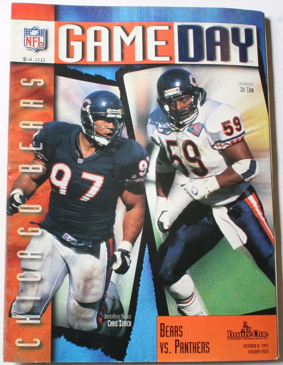 1995 Chicago Bears vs. Carolina Panthers Program Chris Zorich Joe