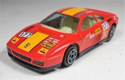 BURAGO VTG RED FERRARI 348 TB 1/43 1:43 DIE-CAST TOY CAR MADE IN