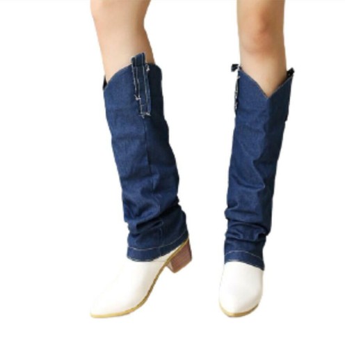 Womens Fashion Denim Pointed Toe Low 