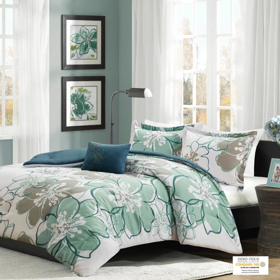 Mi Zone Allison 4 Piece Microfiber Floral Bedding Comforter Sets Queen/King - Image 2 of 4