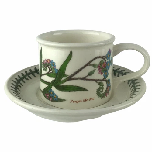 Portmeirion Botanic Garden Forget Me Not Drum Coffee Cup And Saucer U40