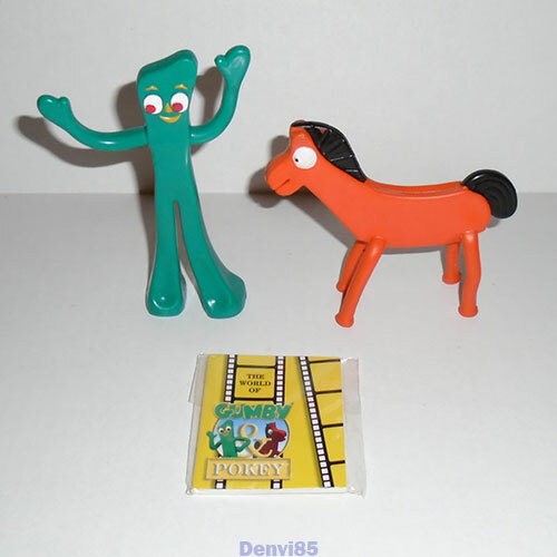 VINTAGE! GUMBY & POKEY Bendable Figures + Mini "The World of Gumby
