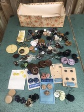 Large Collection Of Vintage Old Buttons Many Sets