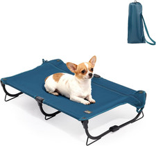 Daisy Cot, Medium Foldable Elevated Dog Bed, Portable Raised Medium, Blue