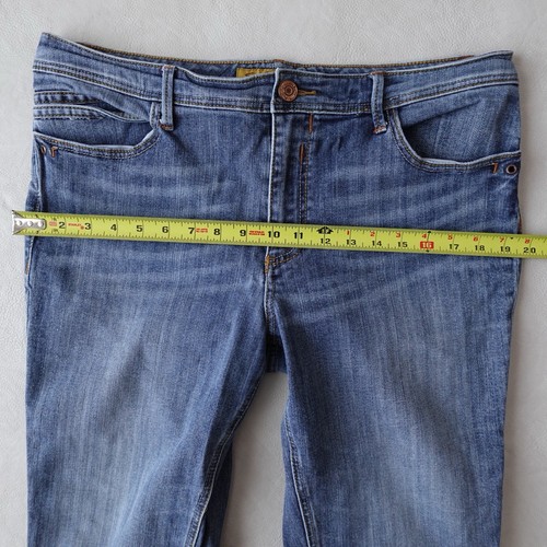 Seven7 Jeans Women 14 Capri Blue Denim Mid Rise Stretch Straight Leg - Picture 8 of 12