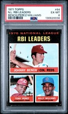 1971 TOPPS N.L. RBI LEADERS BENCH/PEREZ/WILLIAMS PSA 6