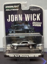 GREENLIGHT HOLLYWOOD EXCLUSIVES 1969 FORD MUSTANG BOSS 429 JOHN WICK CHROME