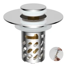 Bathroom Sink Stopper Pop Up Drain Strainer Hair Catcher Filter Basket Universal
