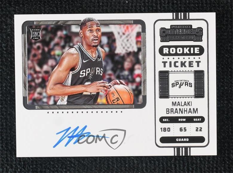 2022 Panini Contenders Ticket Variation Malaki Branham #125 Rookie Auto RC k7n
