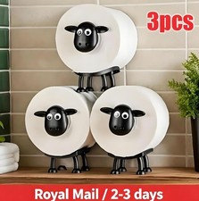 3Pcs FUNNY SHEEP TOILET PAPER HOLDER QUIRKY BATHROOM DECOR LOO ROLL STORAGE UK