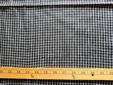 HOMESPUN  1/4"  CHECKS BLACK & WHITE   100% COTTON FABRIC  22X44 INCHES