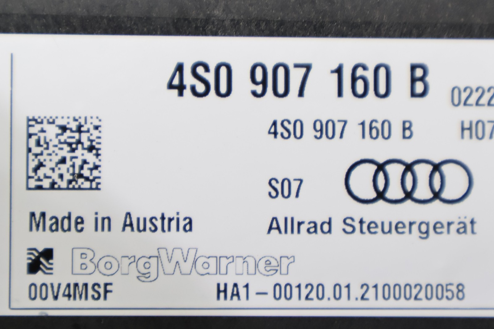 2020 - 2021 AUDI R8 RWD CONTROL MODULE UNIT OEM