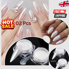 White Pearl Chrome Nail Powder Glitter Art Powder Dust Glimmer Hot Nails Premium