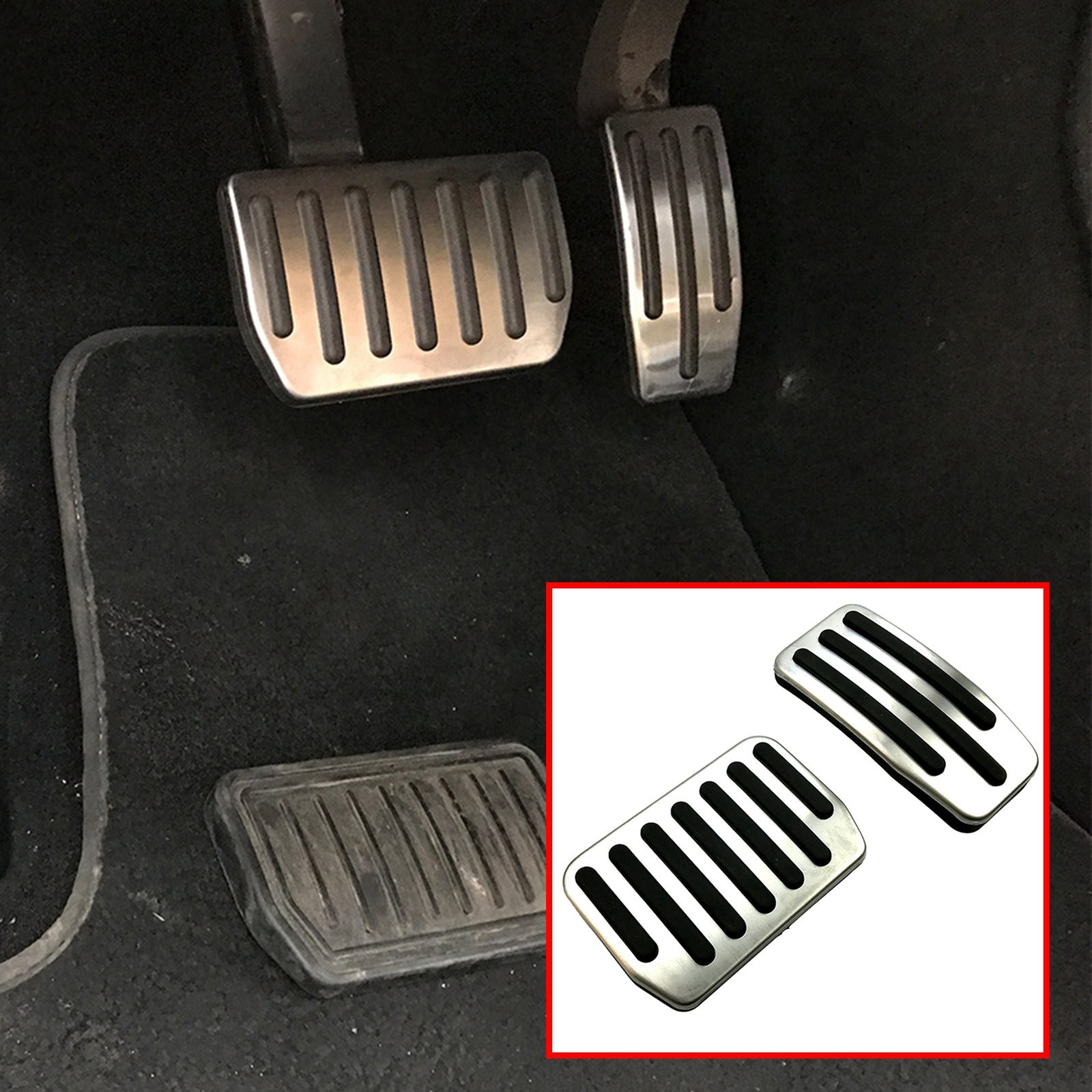 Stainless Steel Car Brake Gas Pedals Protection Cover For Tesla Model 3 2017-23