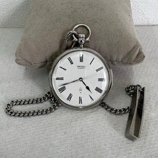 SEIKO 4301-0050 Pocket Watch Quartz, Stainless Steel, 40mm Dial Gold/White