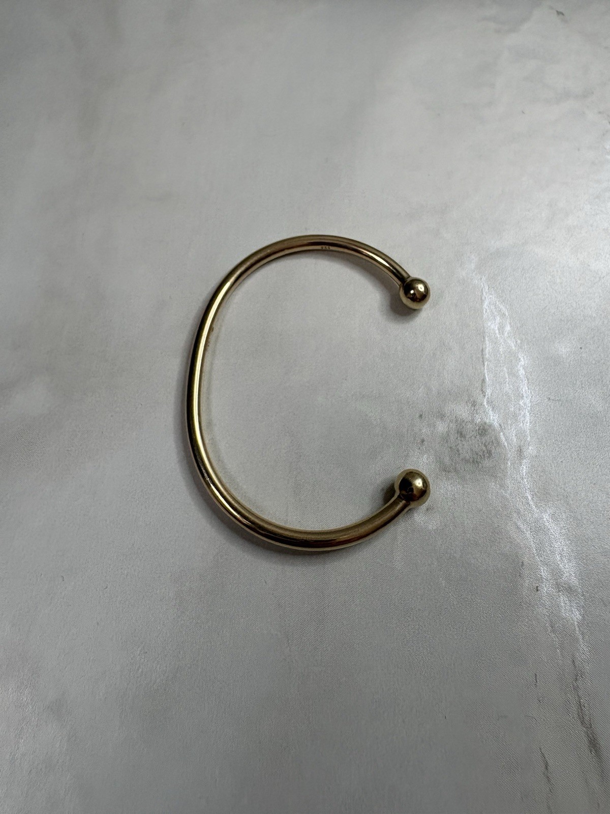 Hallmarked Solid 9ct Gold Baby’s Torque Bangle Ve… - image 5